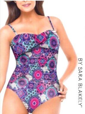 Assets by Sara Blakely Spanx Floral Ruched One-Piece Swimsuit